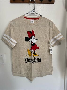Disney Beige Tee with Minnie Mouse Red Bow & Yellow Shoes